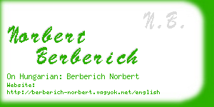 norbert berberich business card